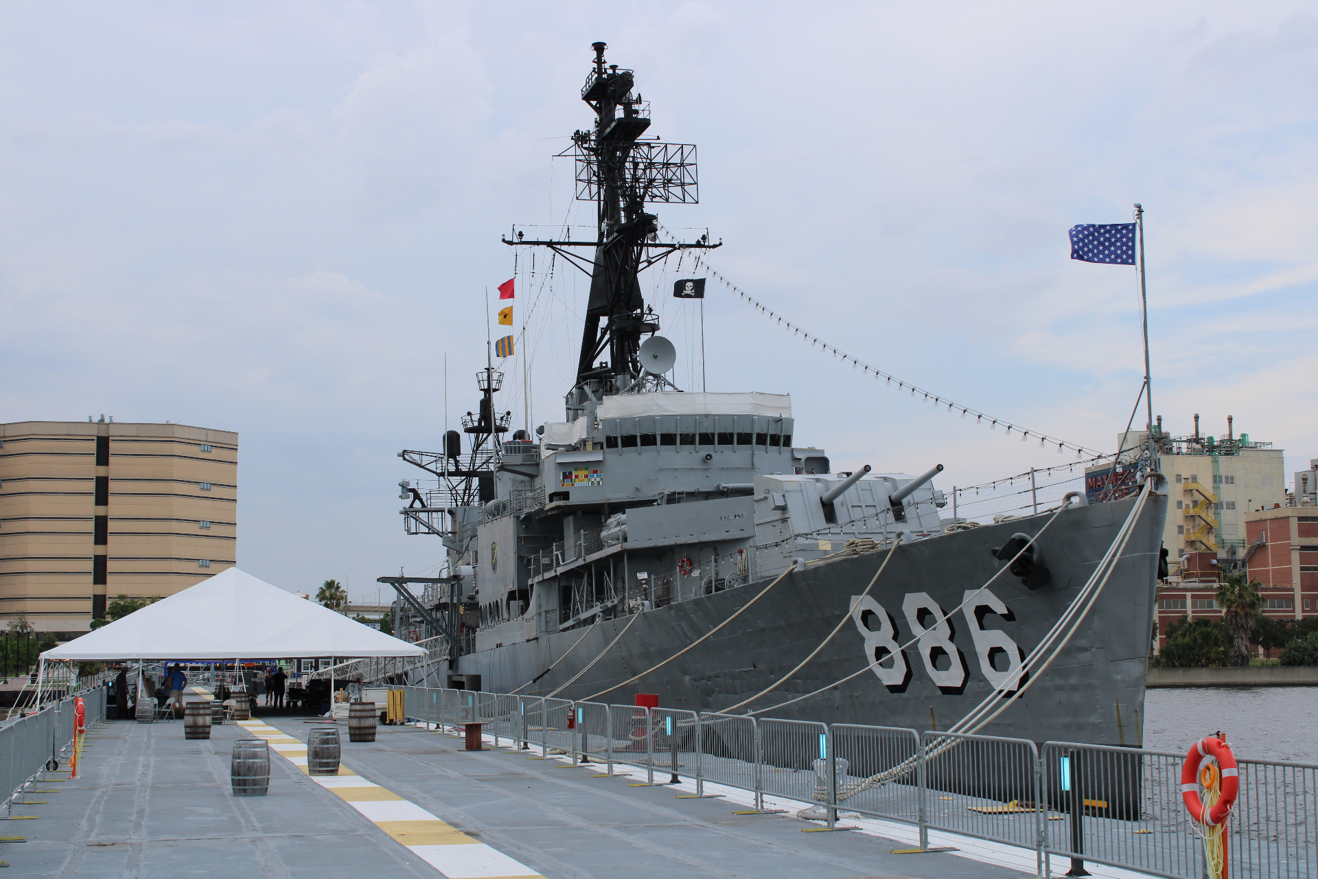 USS Orleck destroyer dockside at the Life Well Balanced dinner